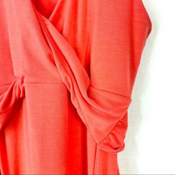 Prana Coral Twist Front Faux Wrap Dress Jersey - Picture 8 of 11